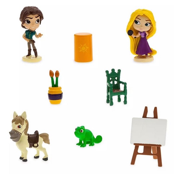 Disney Parks Tangled Princess Rapunzel Flynn Pascal Storybook Castle Playset NEW - Picture 3 of 5